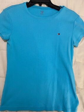 Tommy Hilfiger Bright Turquoise Short Sleeve Tee for boys.